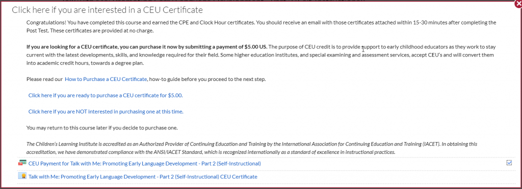 How to Purchase a CEU Certificate – CLI Engage Public