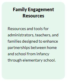 Dashboard button for Family Engagement Resources