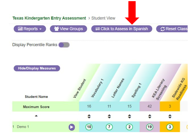 Texas Kindergarten Entry Assessment CLI Engage Public