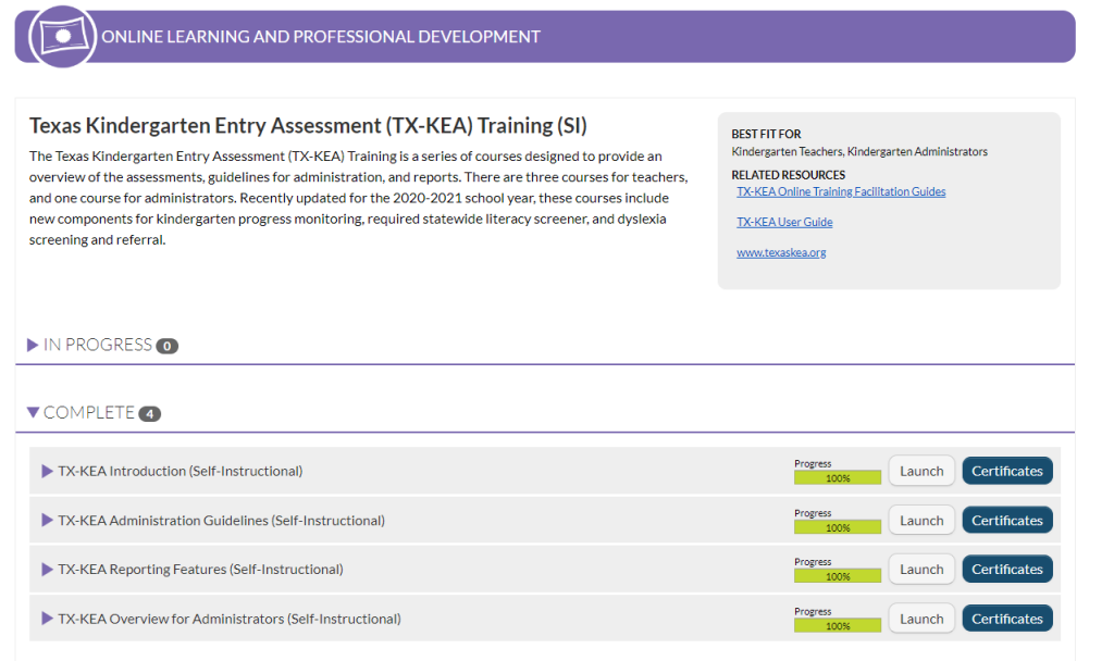 Texas Kindergarten Entry Assessment CLI Engage Public