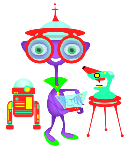 Alien conducting science experiment
