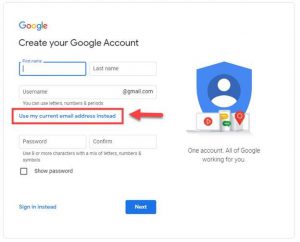 Google Account form current address location 