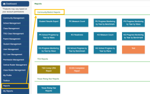 Updated Reports dashboard on CLI Engage groups reports by type or program.