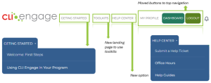 CLI Engage navigation options deployed in June 2026 and available to users after logging in to the platform.